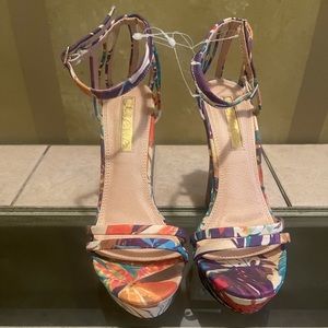 Liliana platform colorful sandal wedge heels size 8